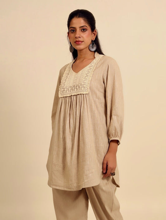 Beige Please - Cotton Kurta Set