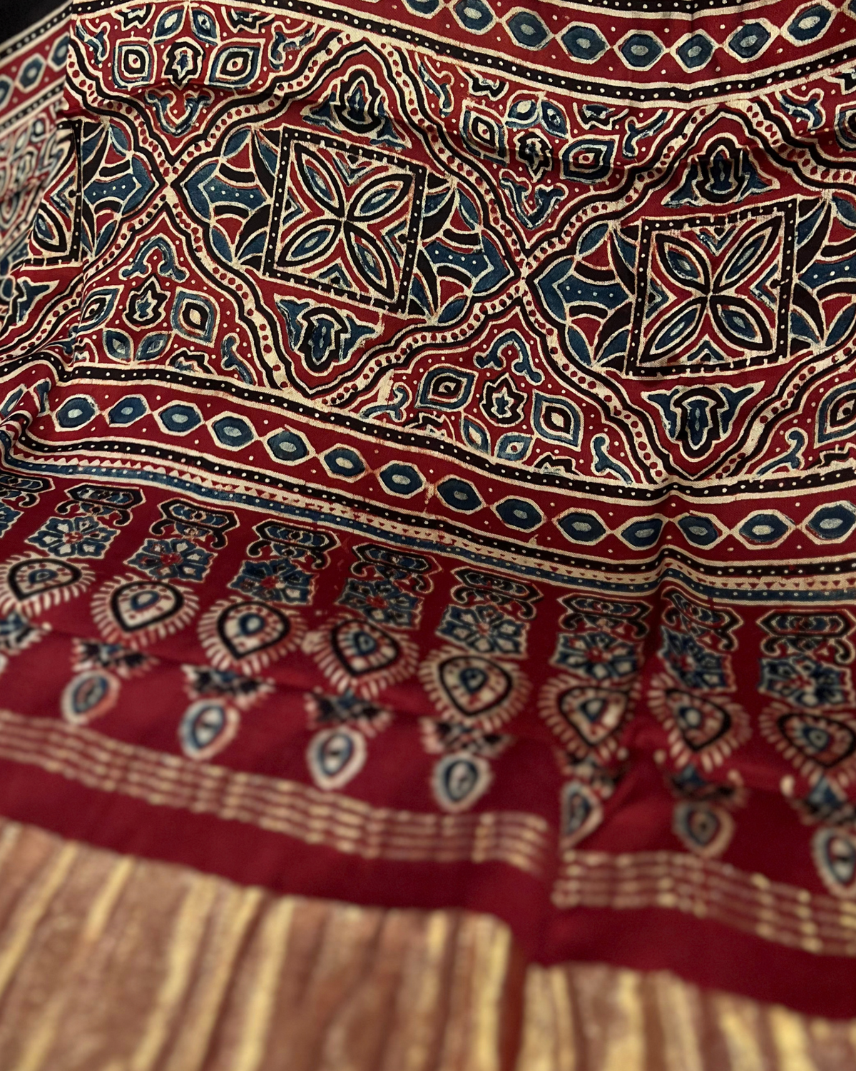 Two of a Kind – Hand Blocked Ajrakh & Bandhani Unstitched Kurta Set