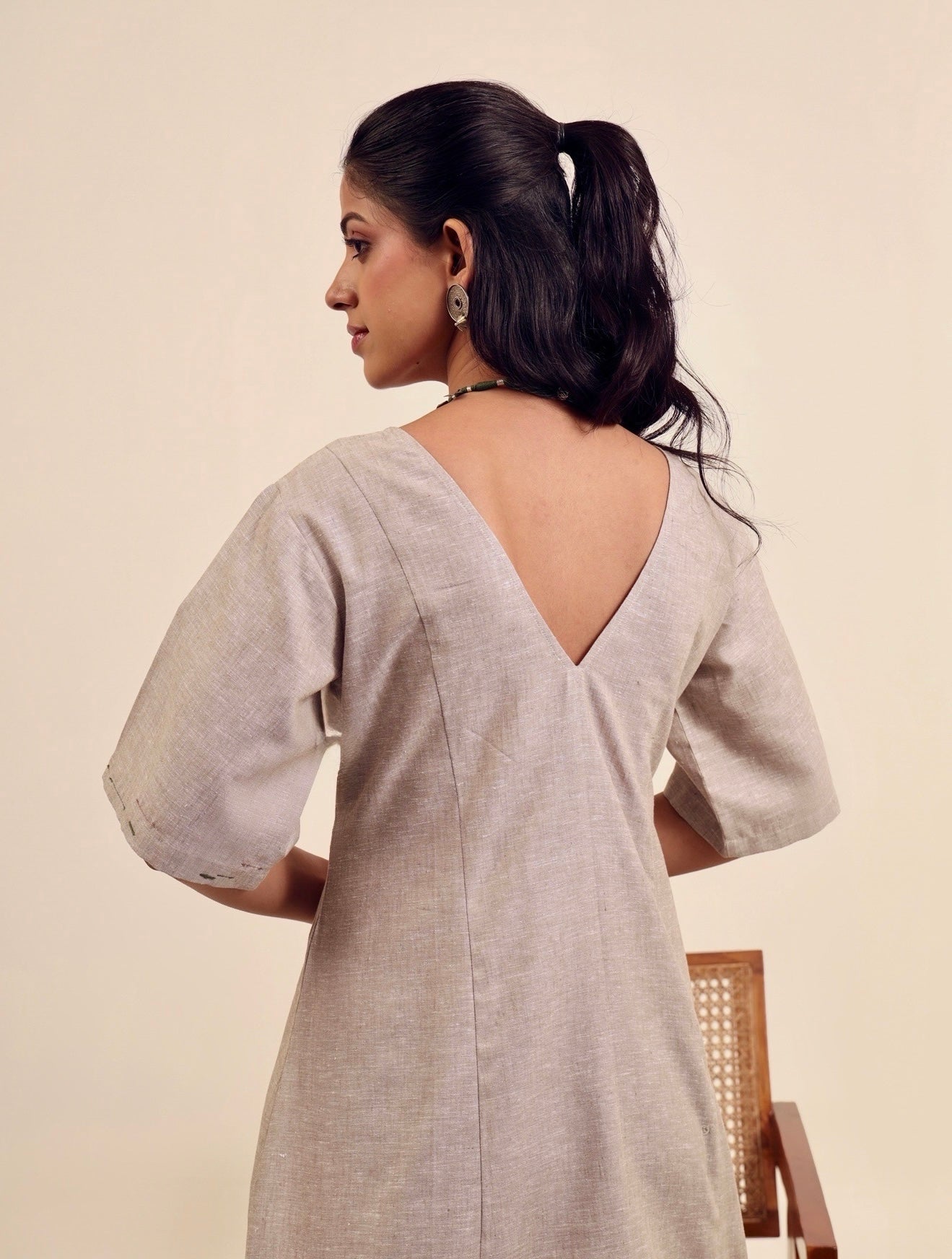 The Subtle Stitch - Embroidered Linen Dress