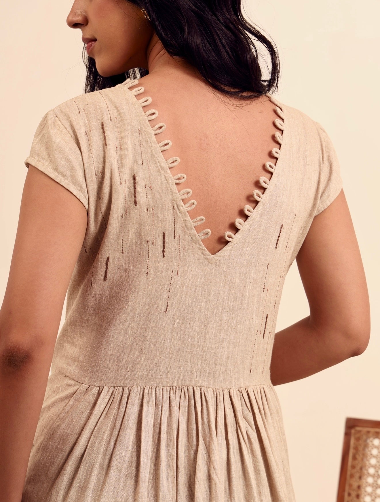 Neutral Ground - Embroidered Summer Dress