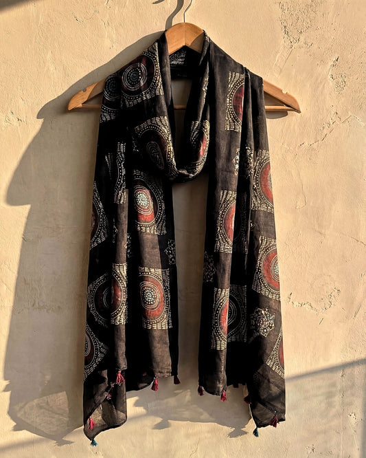 Orbit Rust Ajrakh Modal Dupatta
