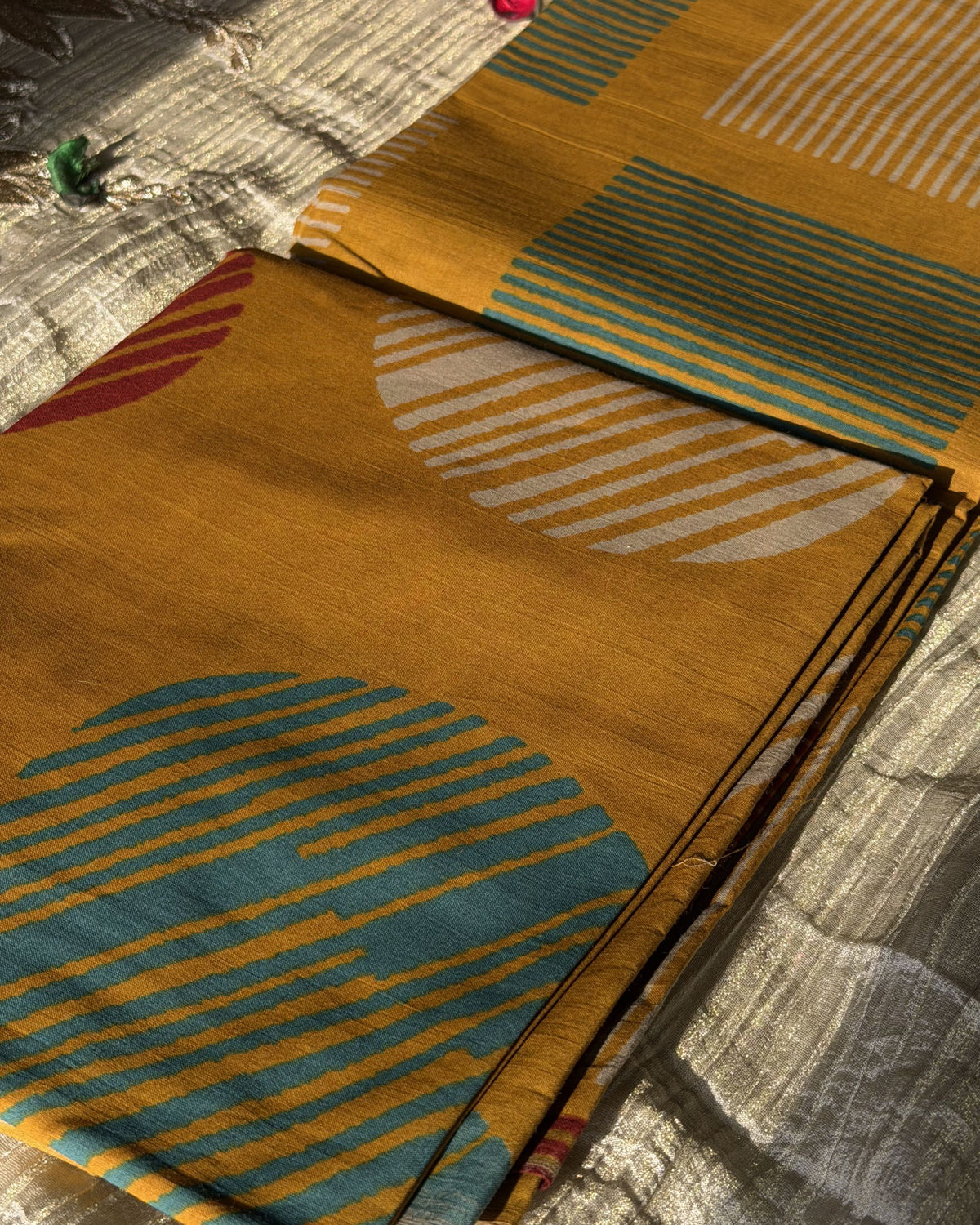 Vritta - Unstitched Bagru Kurta Pant Set