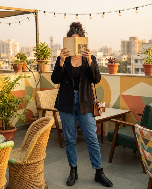 Black Off - Black Corduroy Double Breasted Jacket