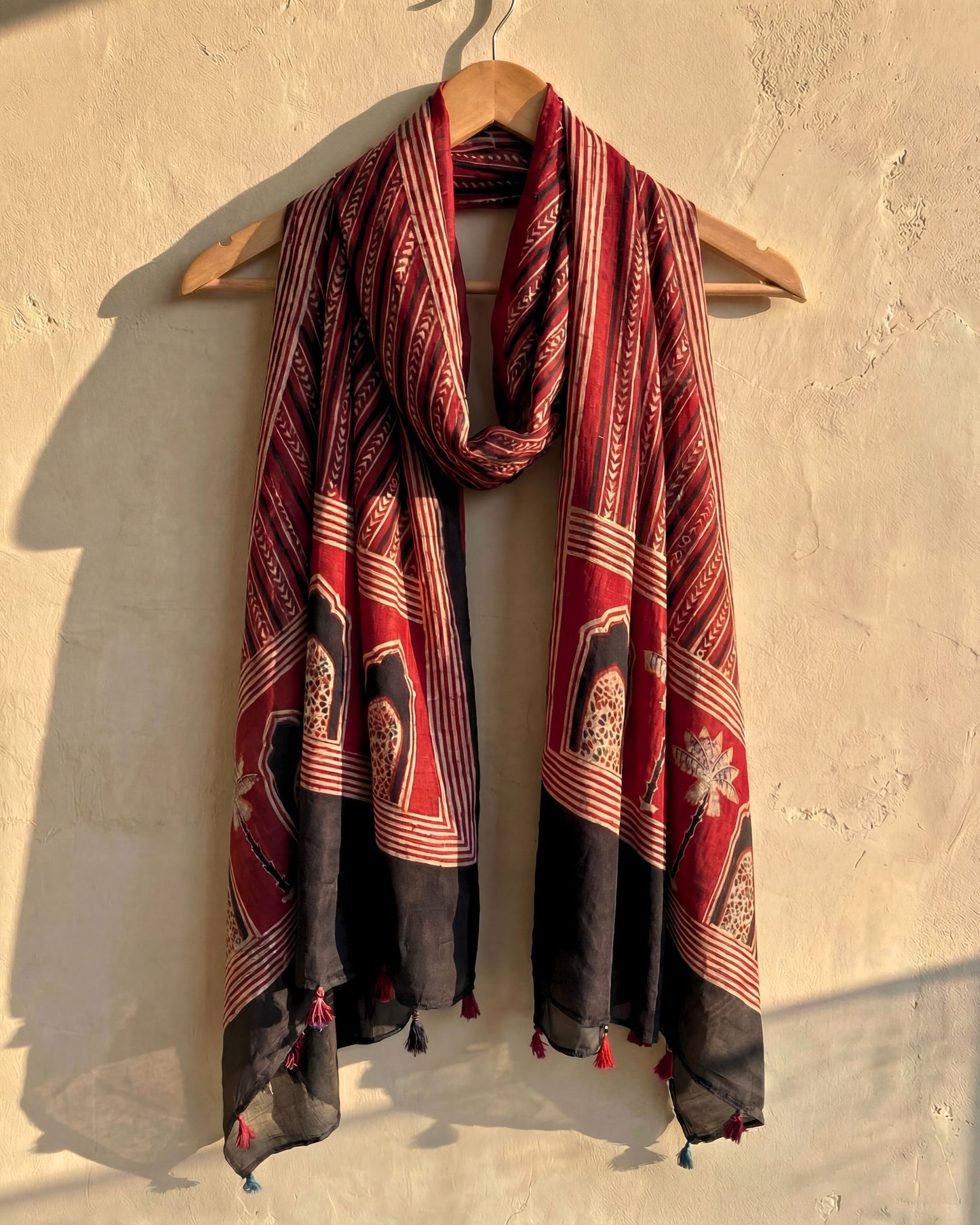 Scarlet Frame Ajrakh Modal Dupatta