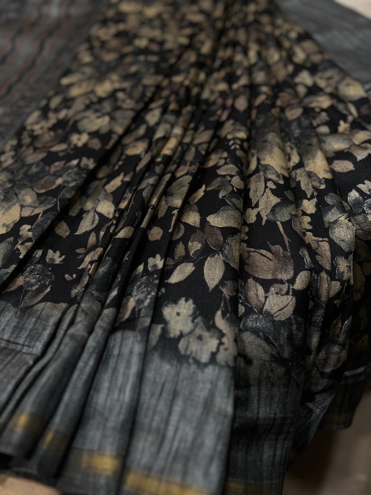 Rawsheeni - Apple Silk Saree with Hand Block Print