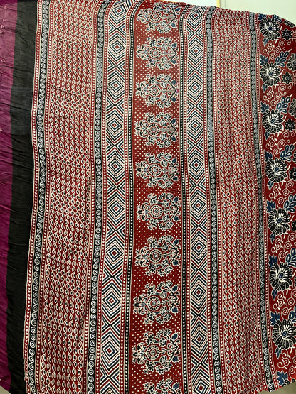 Bandhue - Bandhani & Ajrakh Modal Saree