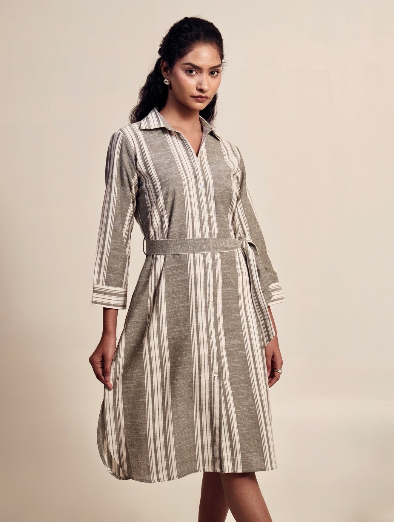 Linescapes - Linen Midi Dress