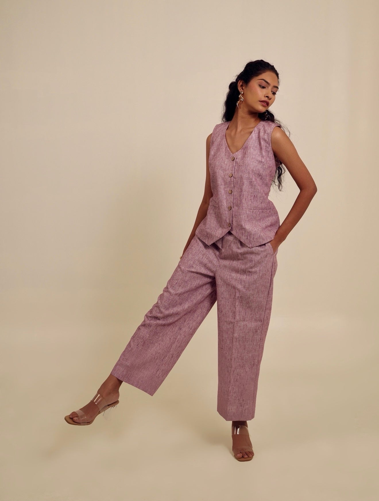 Rosé & Rule - Linen Waist Coat Set