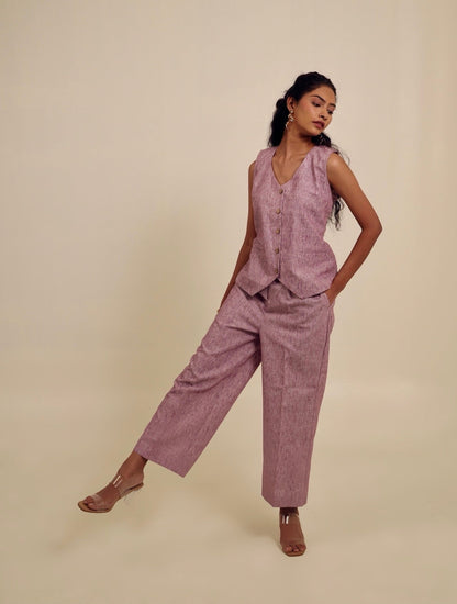 Rosé & Rule - Linen Waist Coat Set