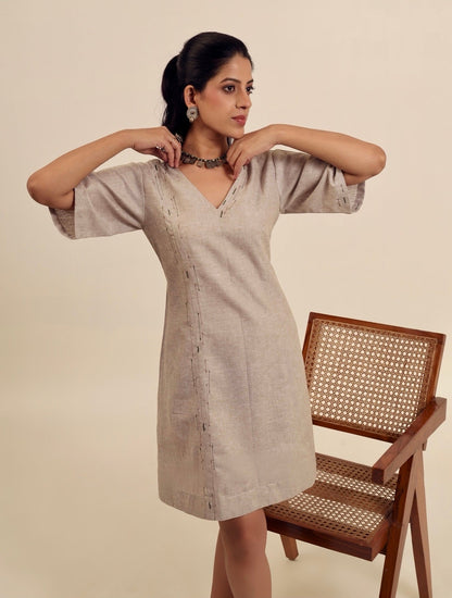 The Subtle Stitch - Embroidered Linen Dress