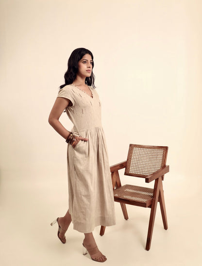 Neutral Ground - Embroidered Summer Dress