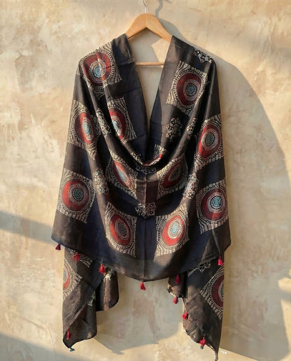 Orbit Rust Ajrakh Modal Dupatta