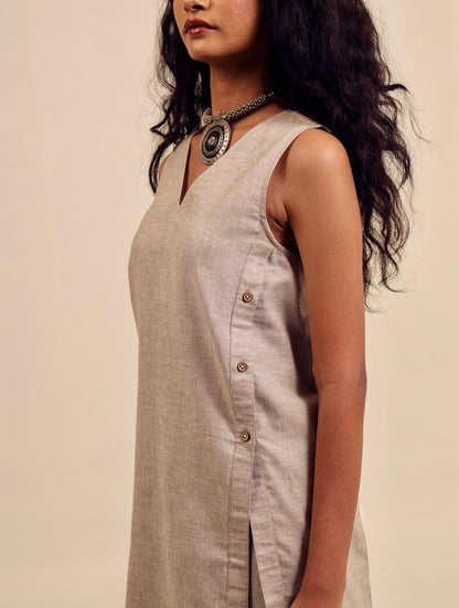 Slit Personality - Linen Kurta Set
