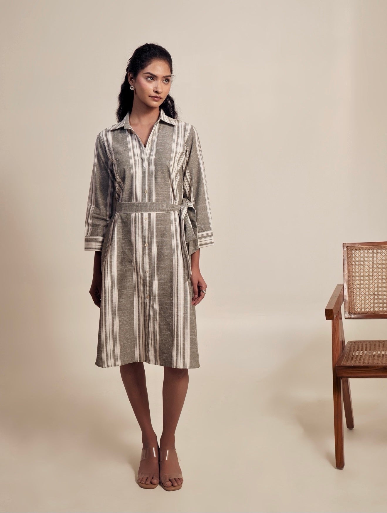 Linescapes - Linen Midi Dress