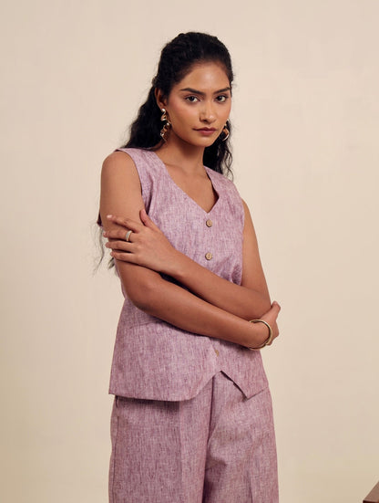 Rosé & Rule - Linen Waist Coat Set