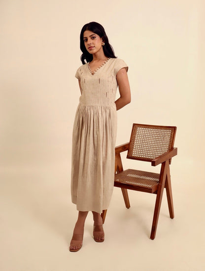 Neutral Ground - Embroidered Summer Dress