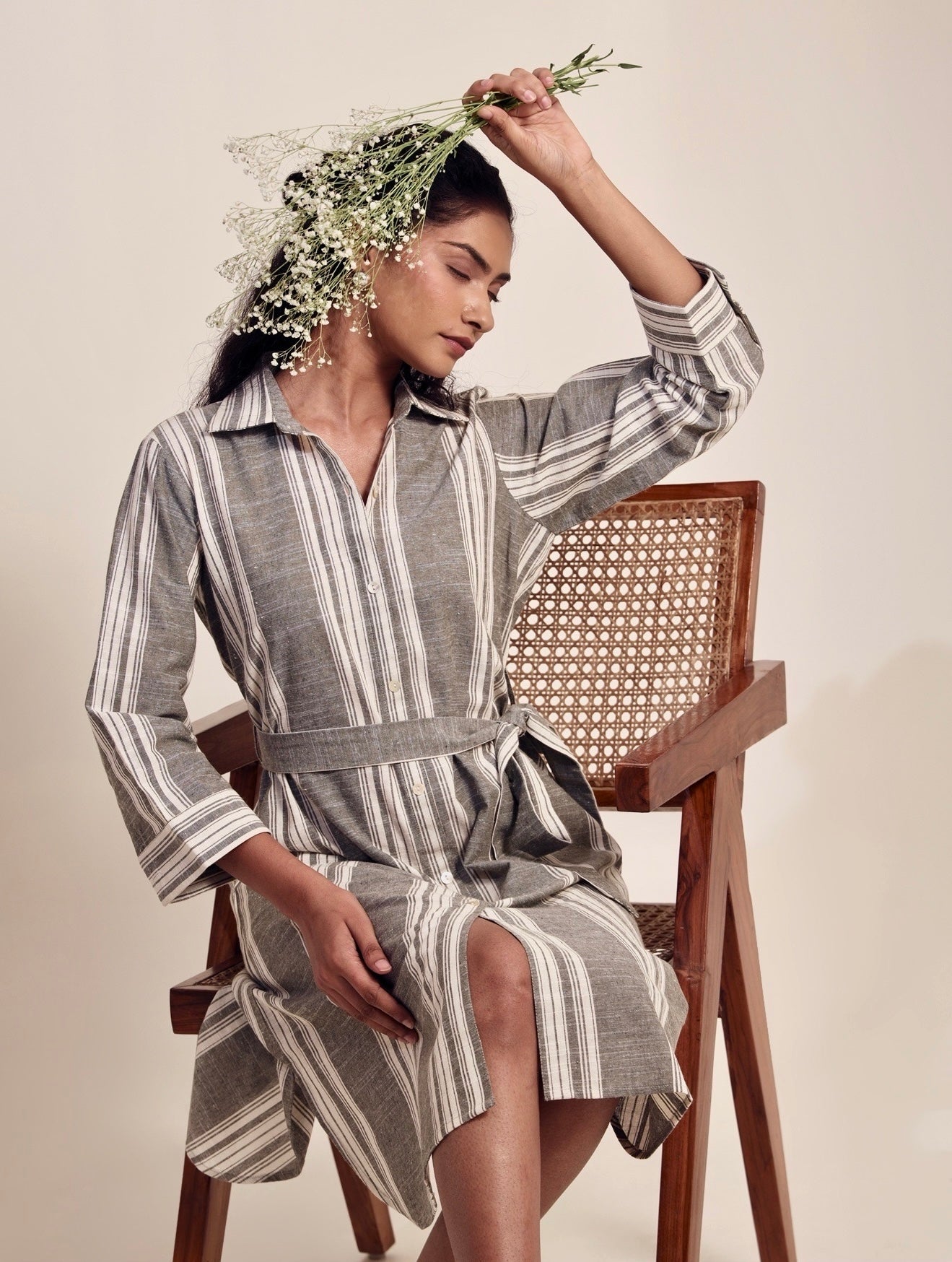 Linescapes - Linen Midi Dress
