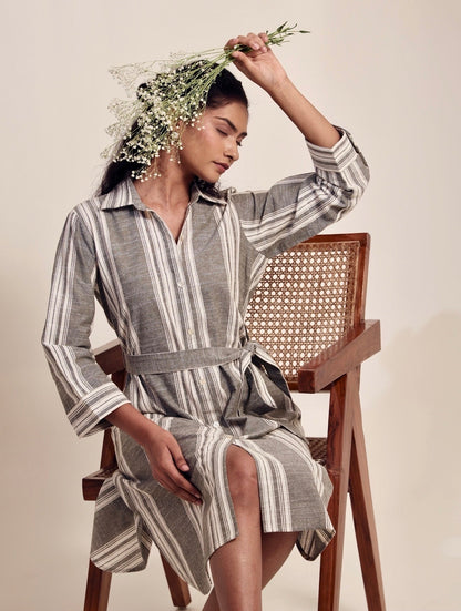 Linescapes - Linen Midi Dress