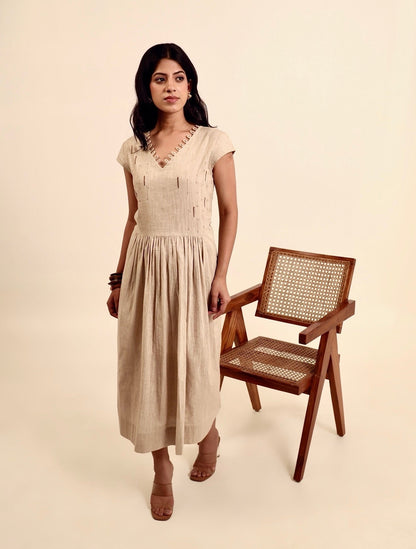 Neutral Ground - Embroidered Summer Dress