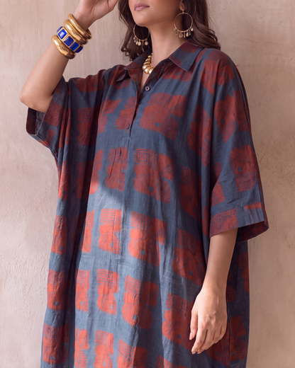 Shirt Happens - Oversized Boxy Kaftan Shirt Dress