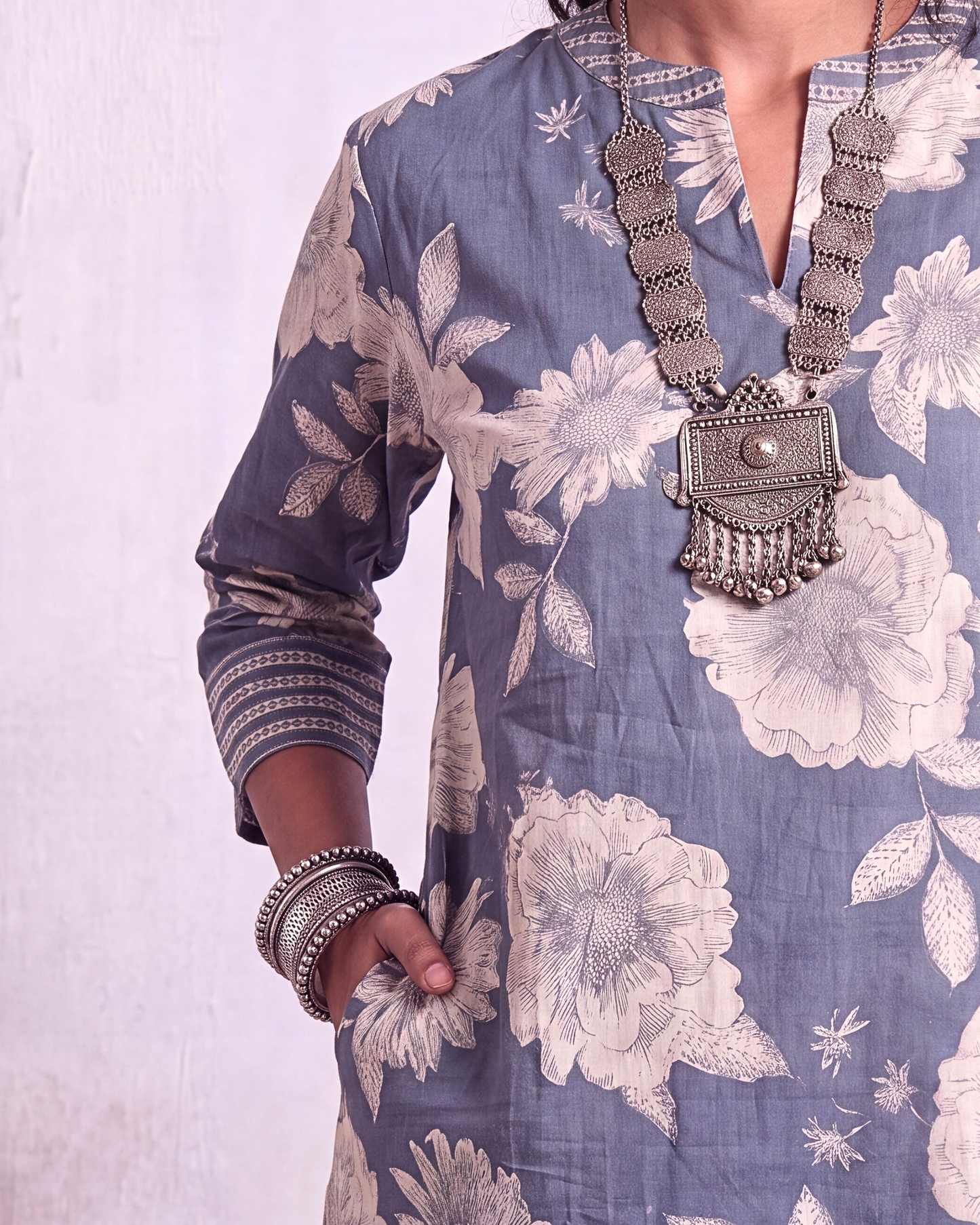 Roses Are Blue - Afghani Salwar Cotton Kurta Set