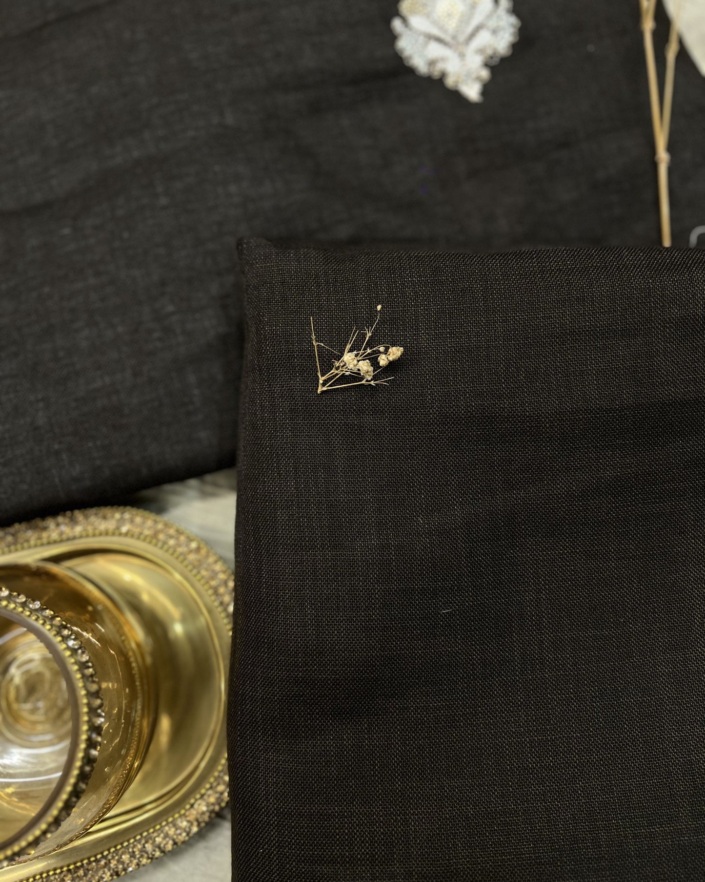 Viram - Linen Hand Embroidered Unstitched Kurta Pant Fabric Set