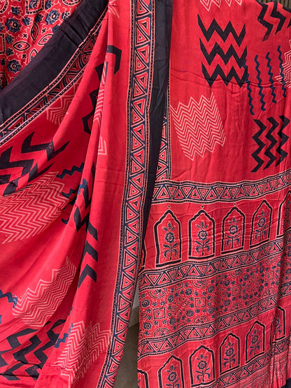 Sthir – Ajrakh Hand Block Modal Saree