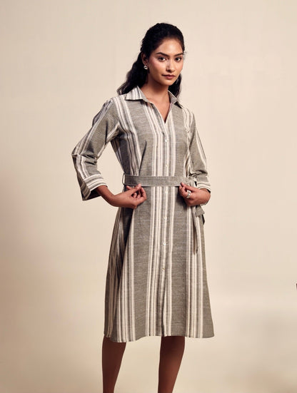 Linescapes - Linen Midi Dress