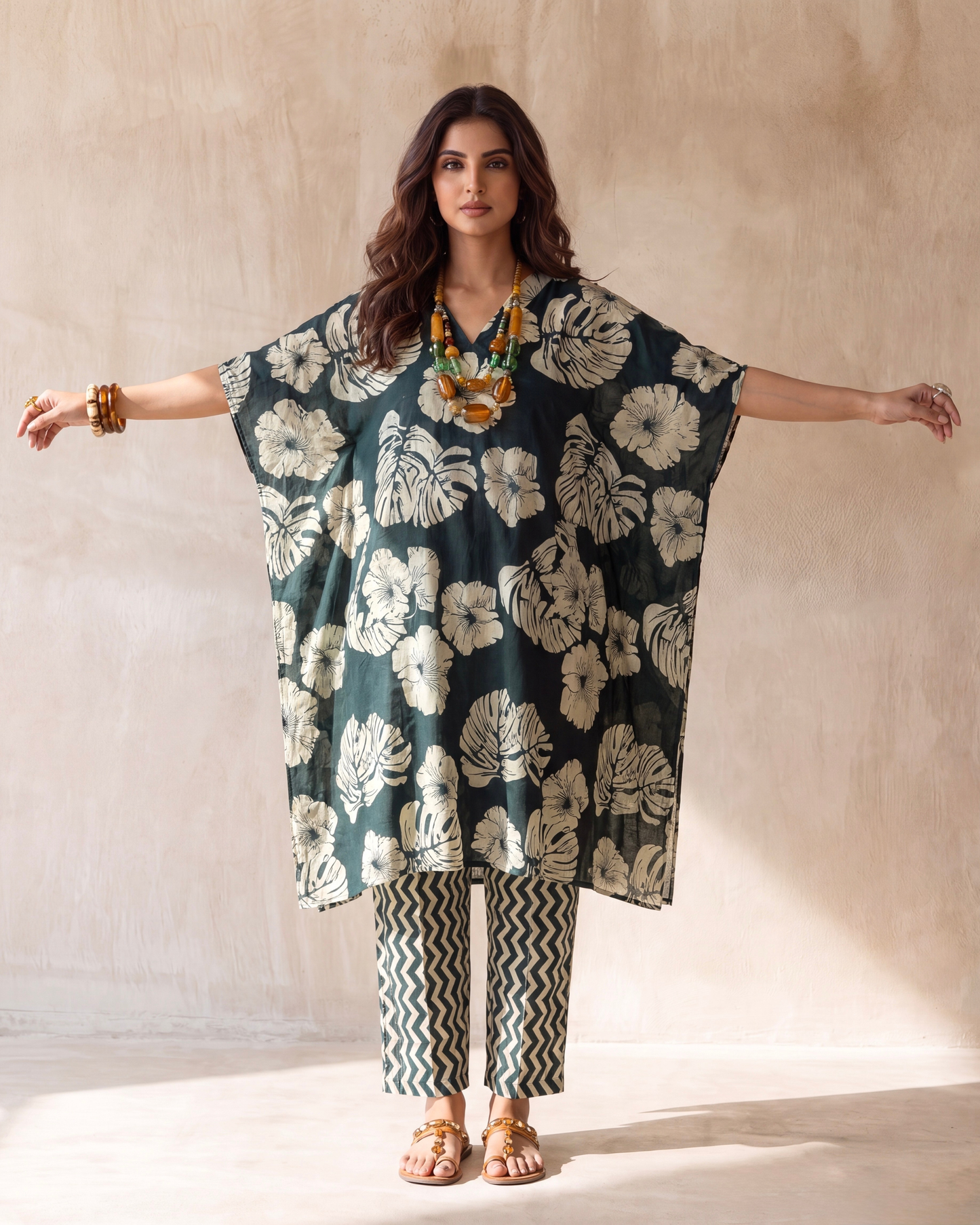 Leaf Me Alone - Kaftan Cotton Set