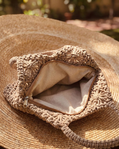 Dune Woven Tote Bag - Handcrafted Macramé Summer Bag