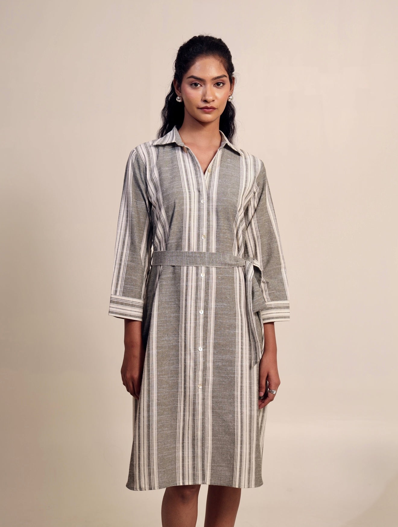 Linescapes - Linen Midi Dress