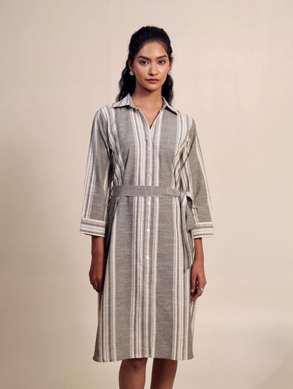 Linescapes - Linen Midi Dress