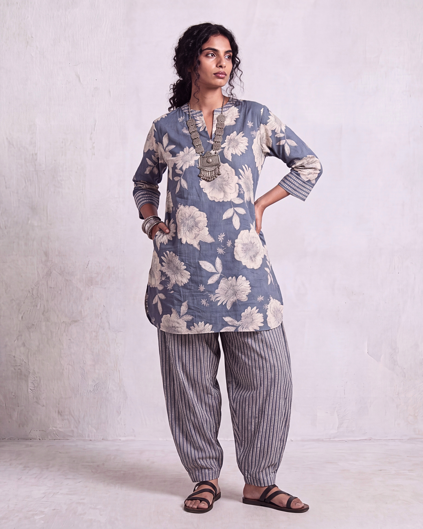 Roses Are Blue - Afghani Salwar Cotton Kurta Set