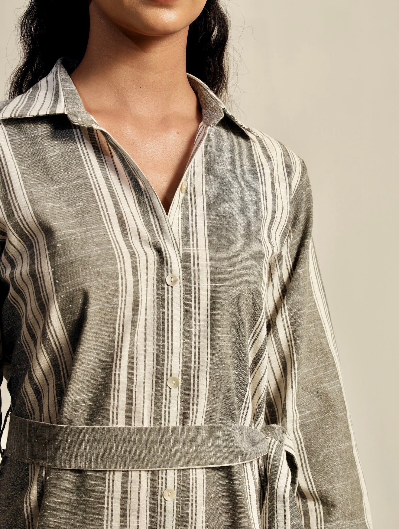 Linescapes - Linen Midi Dress