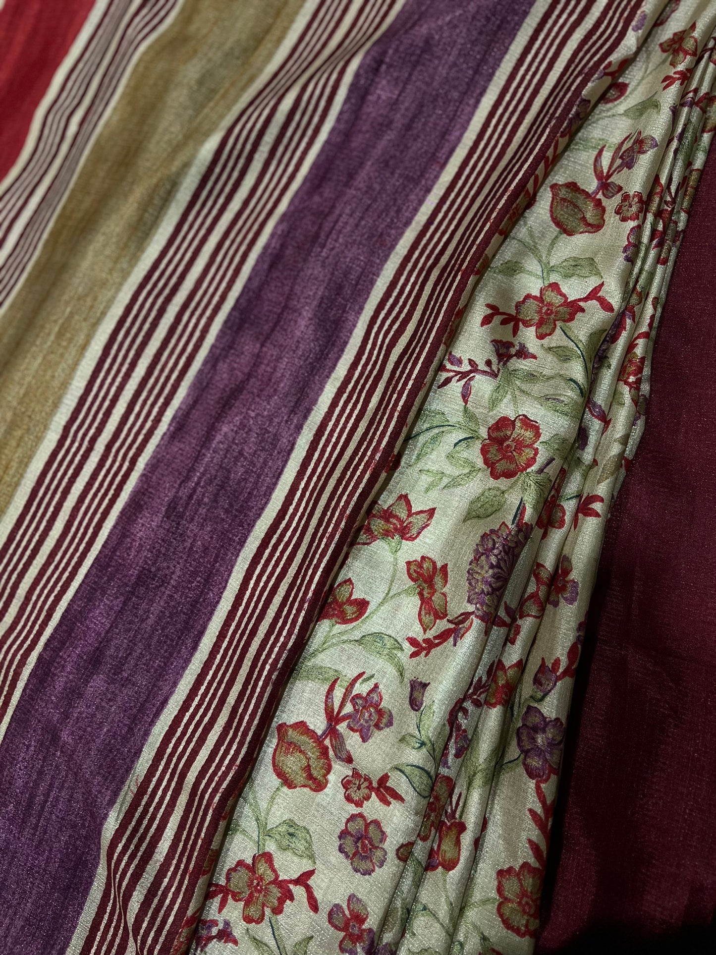 Veilora - Apple Silk Saree with Hand Block Print