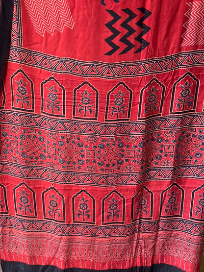 Sthir – Ajrakh Hand Block Modal Saree