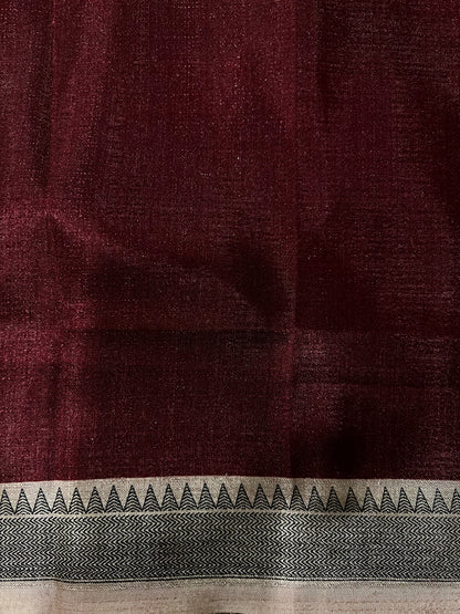 Veilora - Apple Silk Saree with Hand Block Print