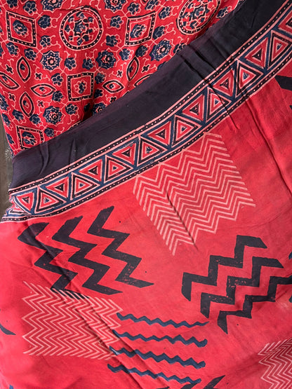 Sthir – Ajrakh Hand Block Modal Saree
