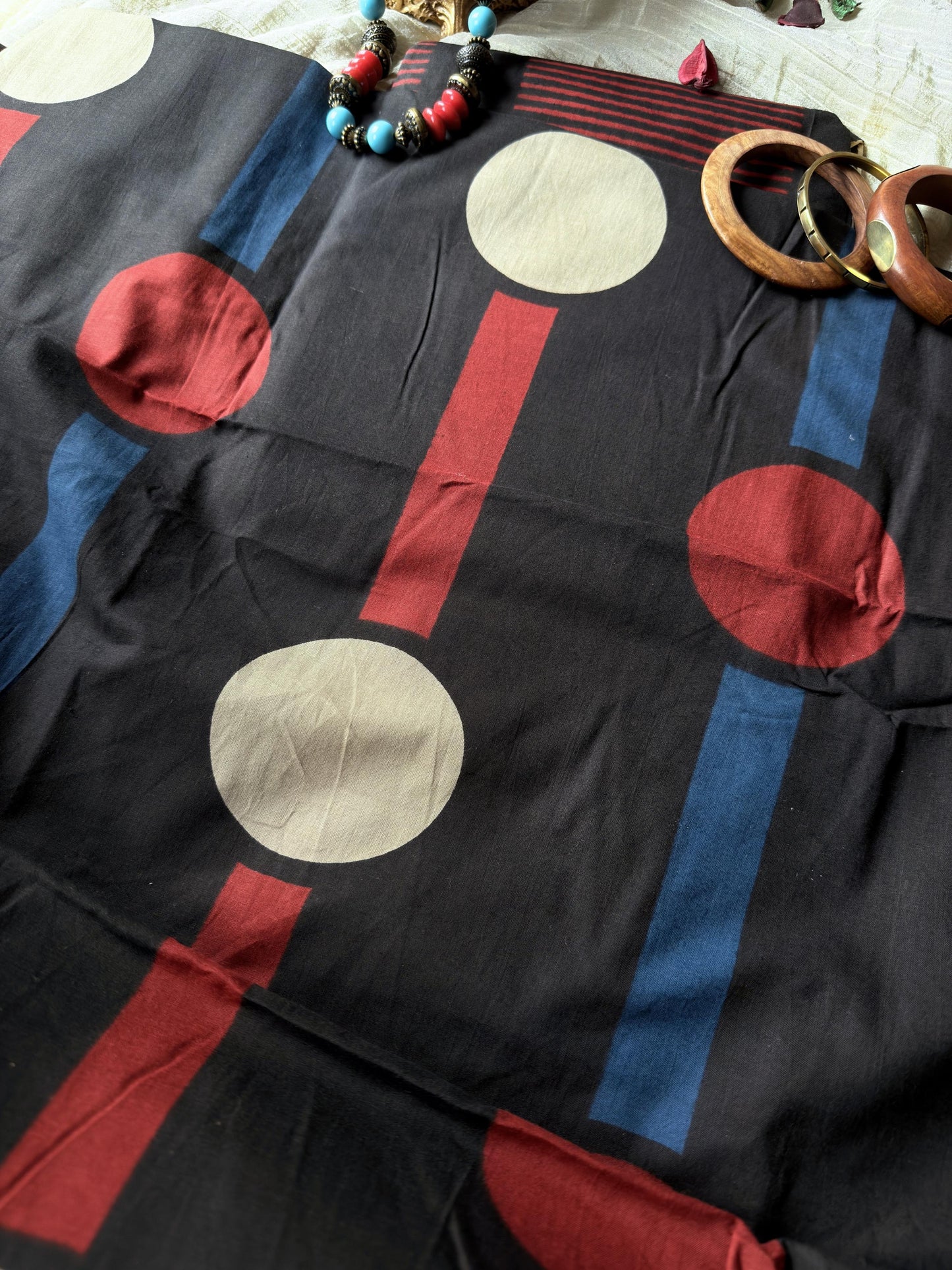 Vritta - Unstitched Bagru Kurta Pant Set