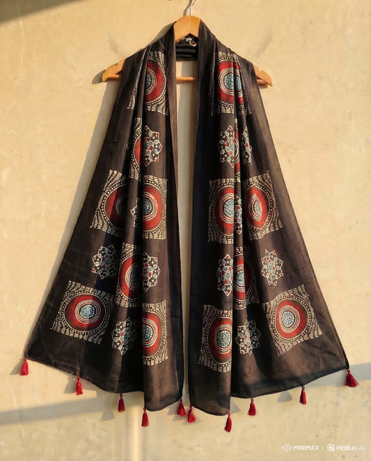 Orbit Rust Ajrakh Modal Dupatta