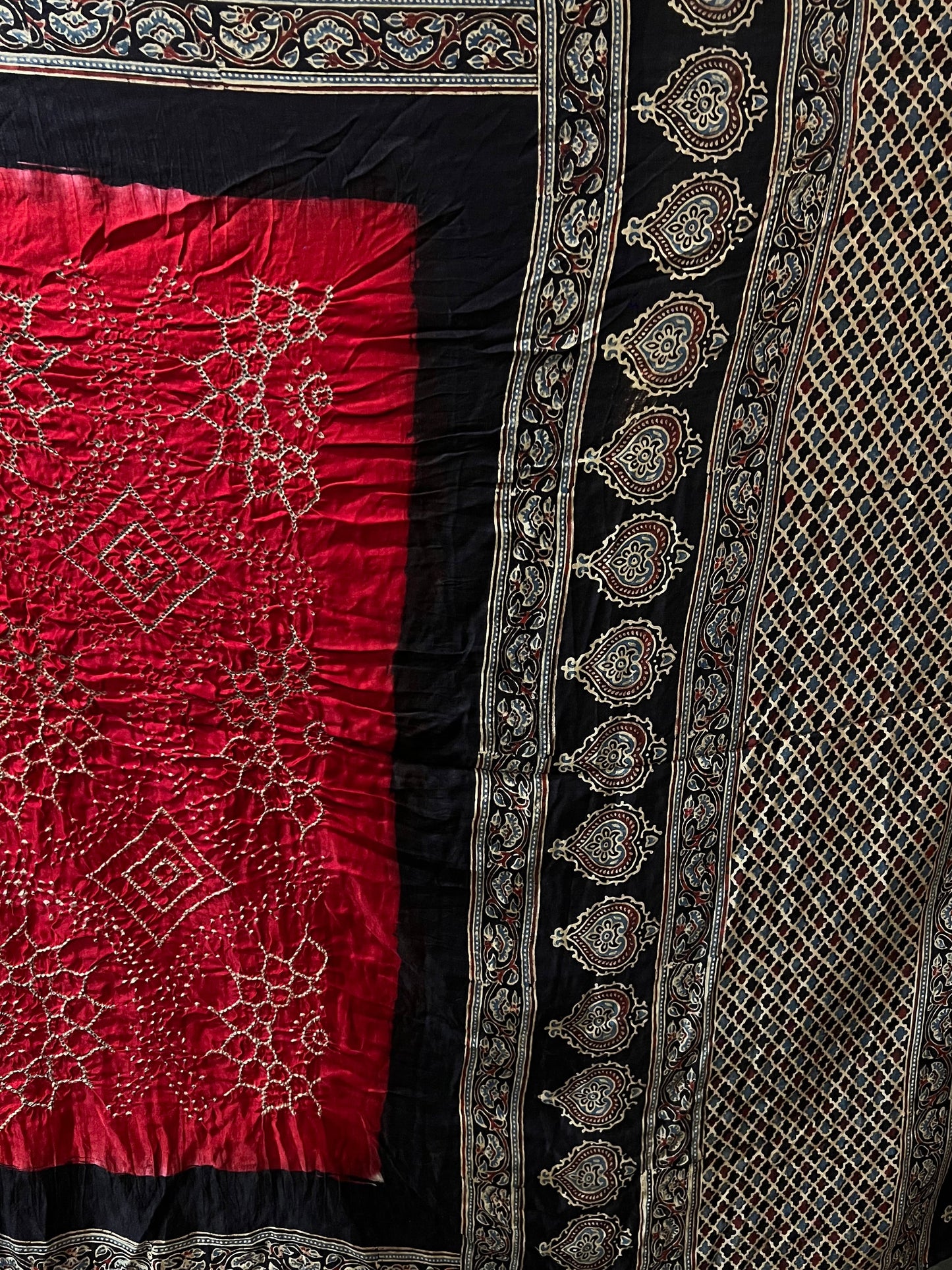 Miraaj – Bandhani Ajrakh Gaji Silk Saree