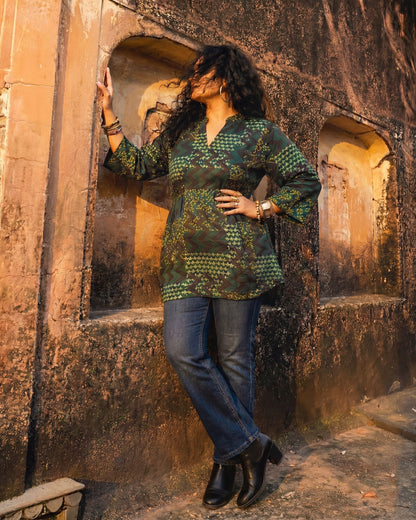 Stay A While - Hand Blocked Ajrakh Tunic