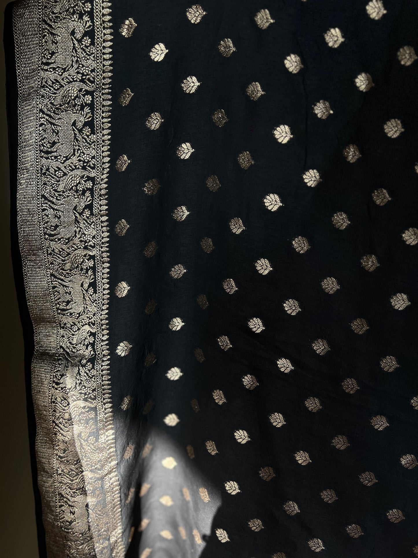 Waraq – Ajrakh Hand Block Dola Silk Saree