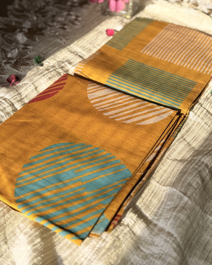Vritta - Unstitched Bagru Kurta Pant Set