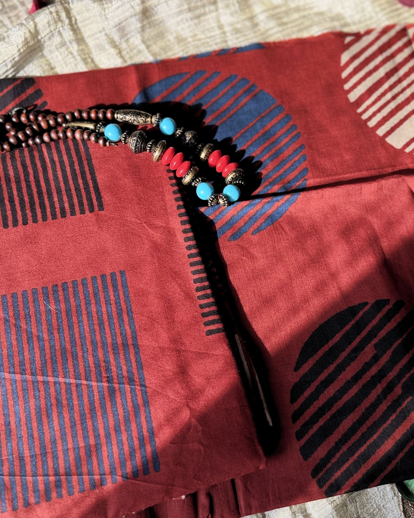 Vritta - Unstitched Bagru Kurta Pant Set