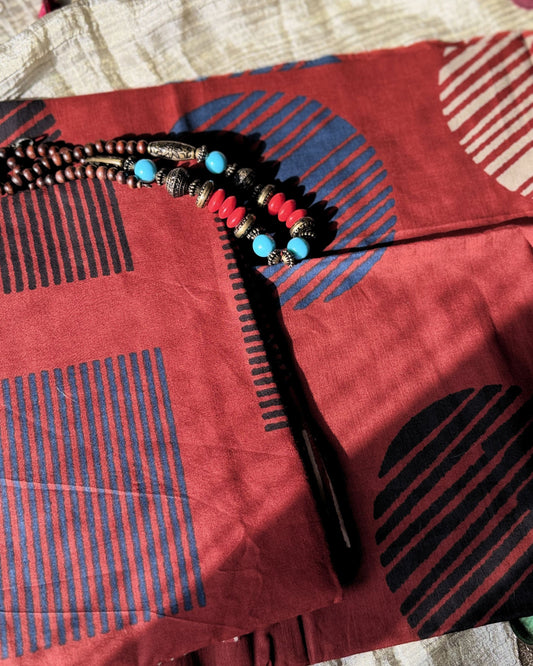 Vritta - Unstitched Bagru Kurta Pant Set
