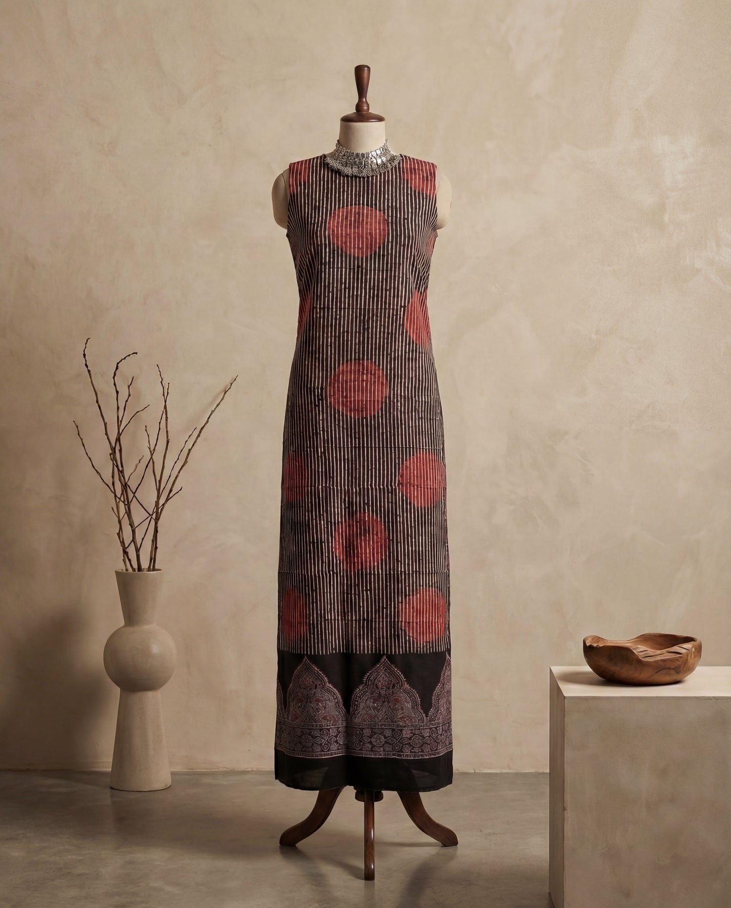 Madder Mark - Unstitched Cotton Ajrakh Kurti Fabric