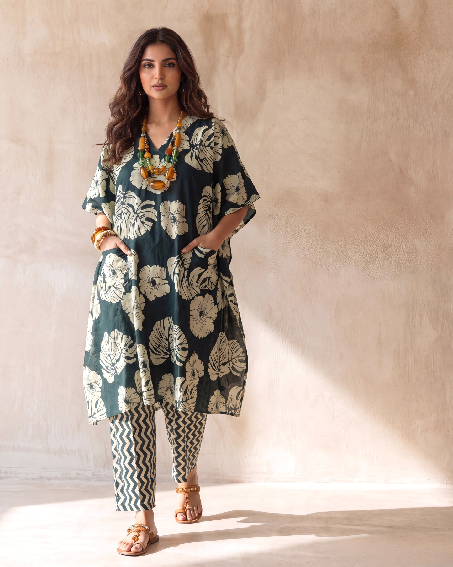 Leaf Me Alone - Kaftan Cotton Set