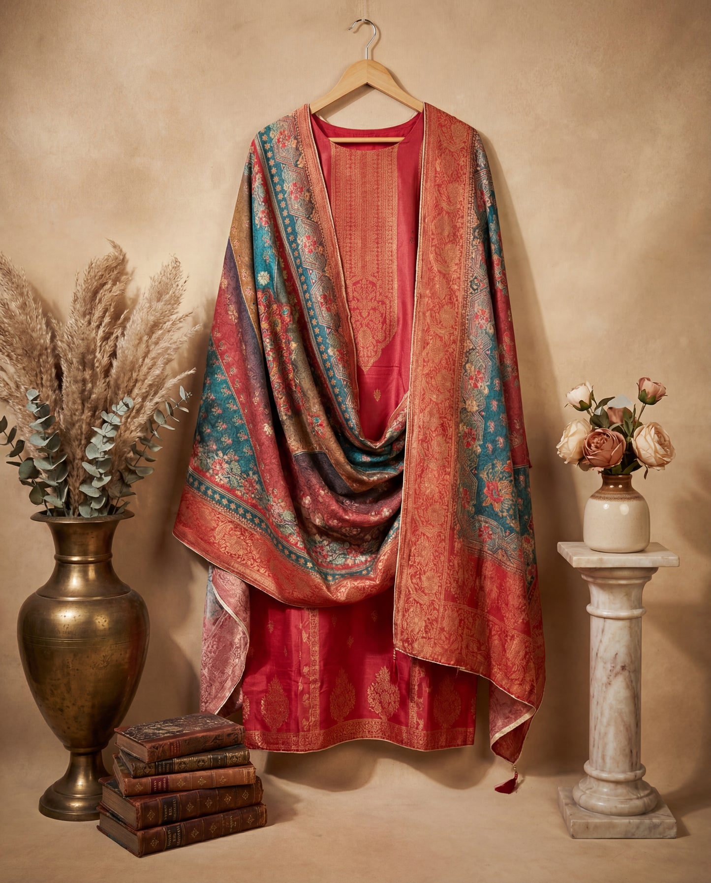 Samaya - Three Piece Unstitched Pashmina Suit Set