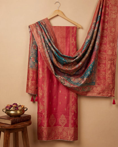 Samaya - Three Piece Unstitched Pashmina Suit Set